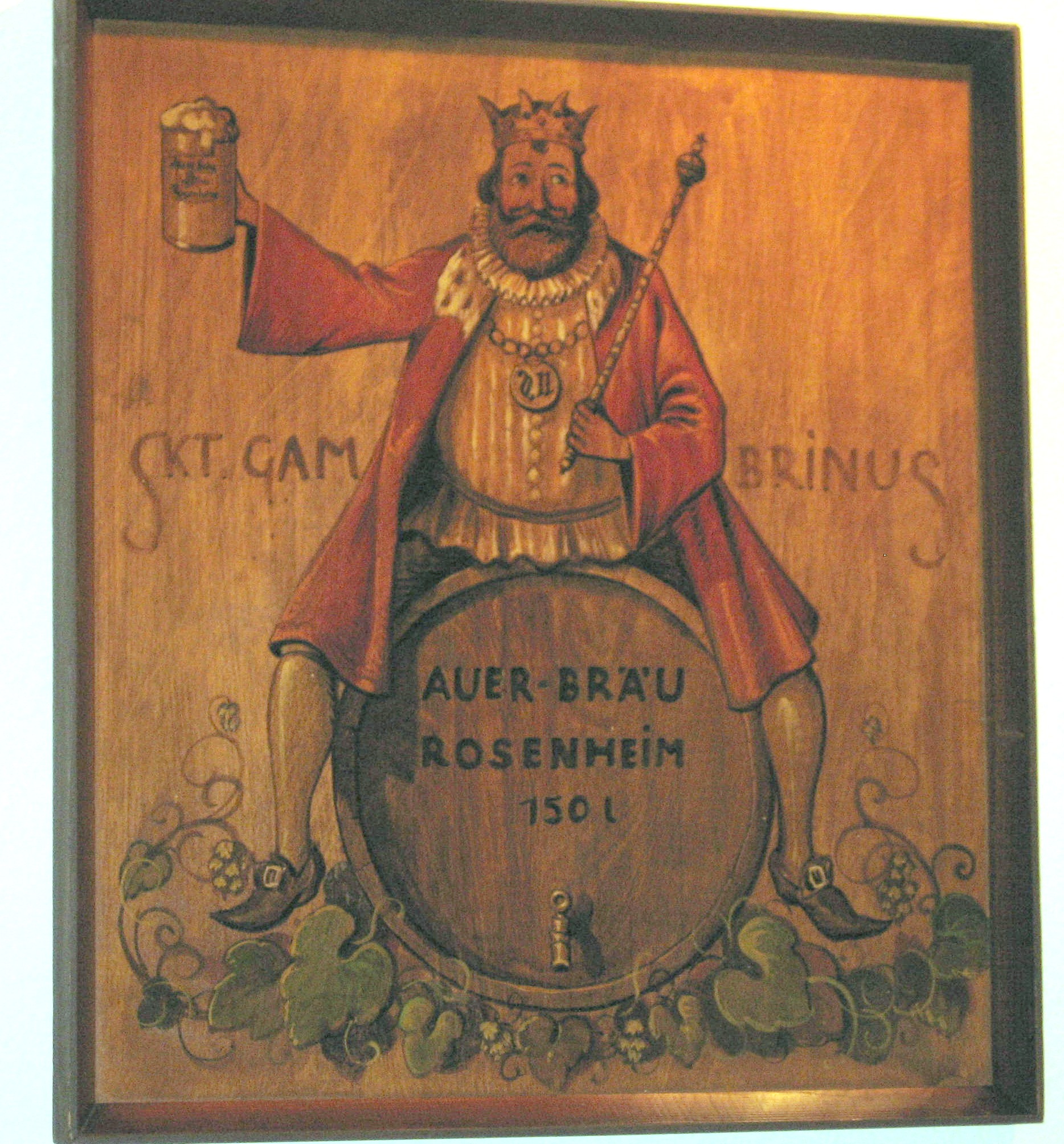 August Baumgartner, St. Gambrinus, Öl auf Holz, Kirchseeoner Zeit