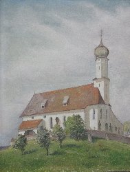 August Baumgartner: Kirche St. Coloman in Kirchseeon-Dorf, ca. 1950